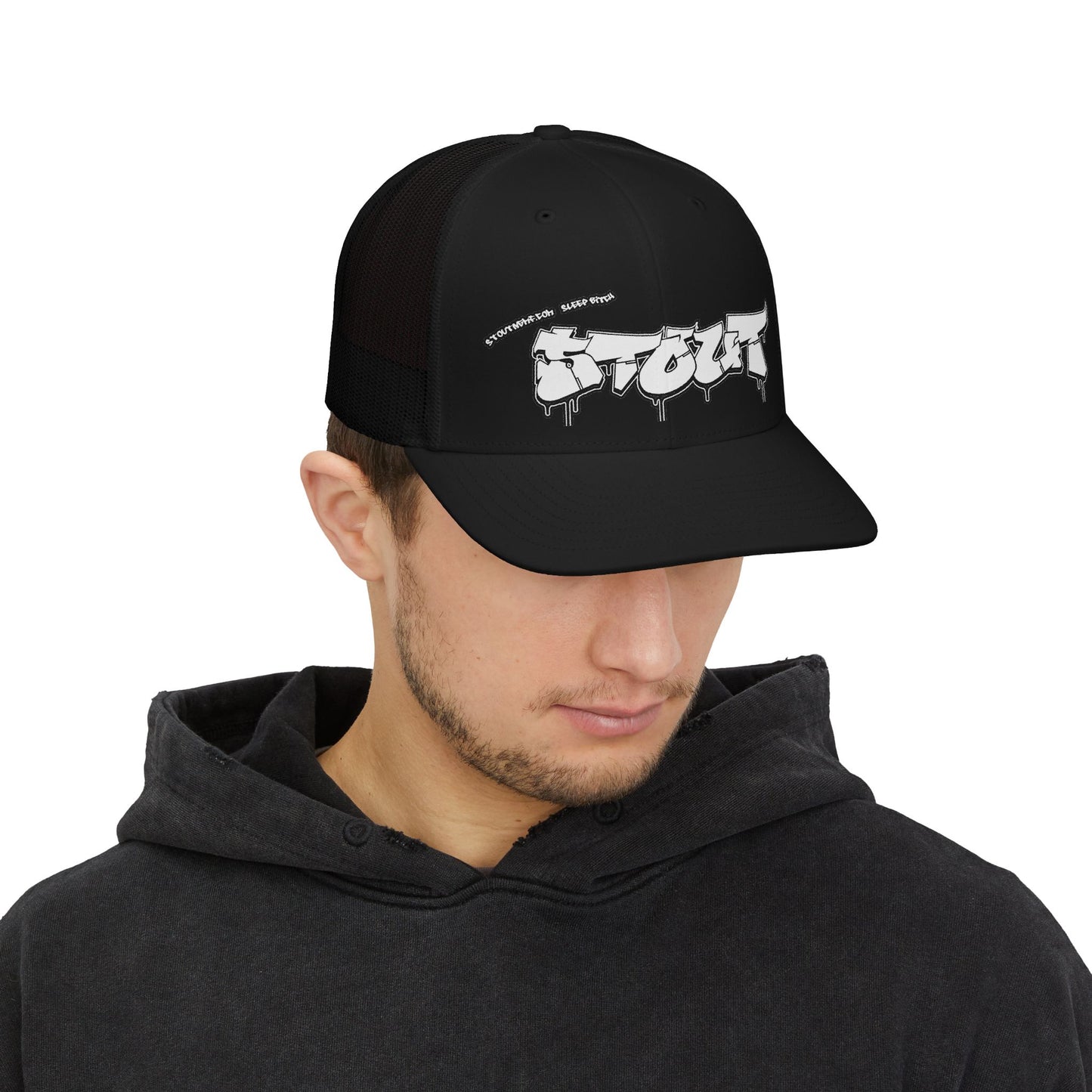STOUT DF1 Graffiti Logo Trucker Cap "Short" — Urban Snapback Hat