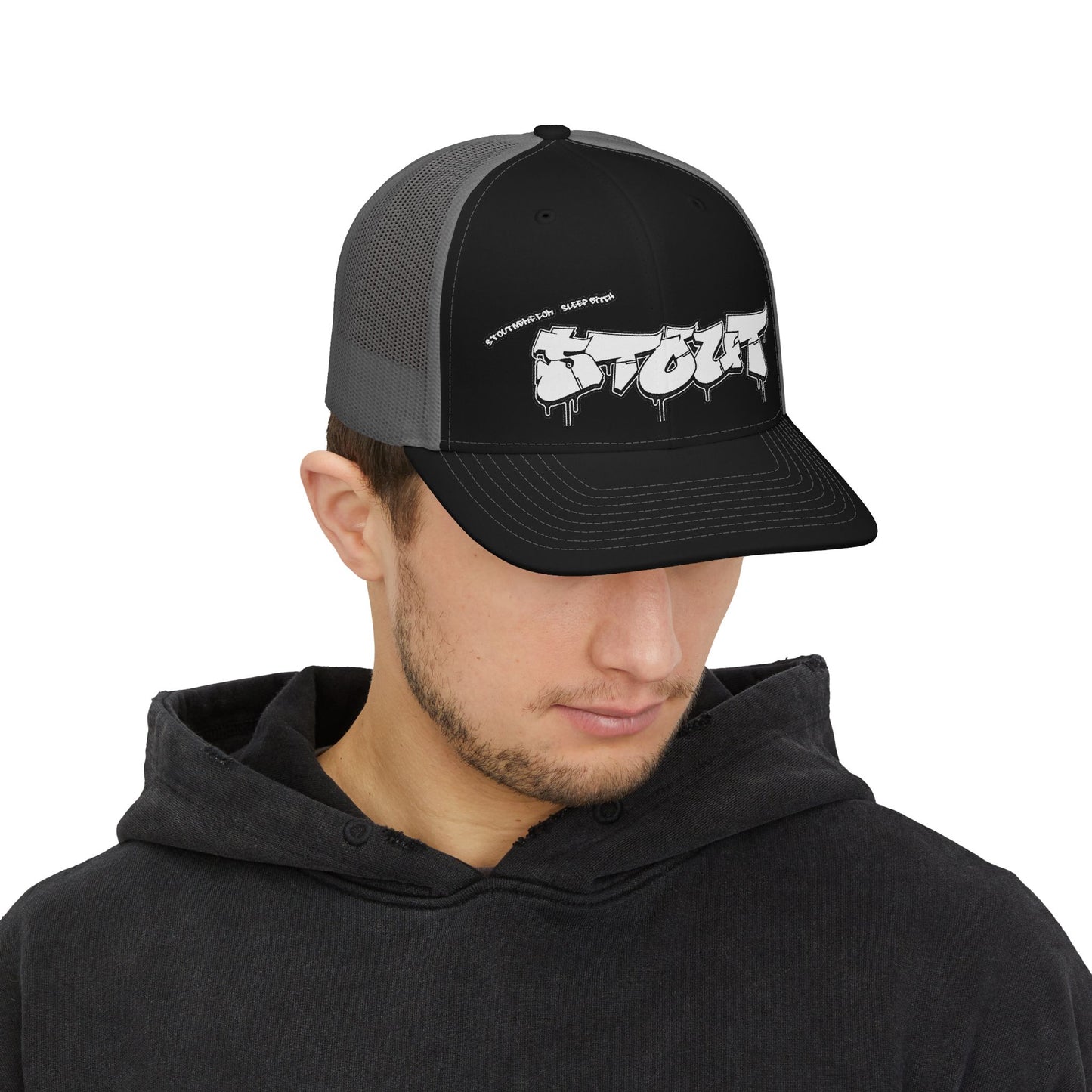 STOUT DF1 Graffiti Logo Trucker Cap "Short" — Urban Snapback Hat